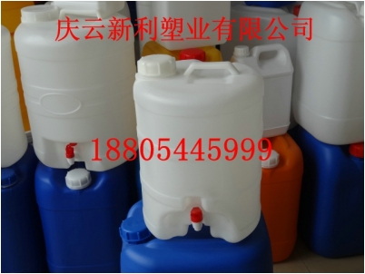 10升水嘴塑料桶，10公斤水龍頭塑料桶，10L白色塑料桶.